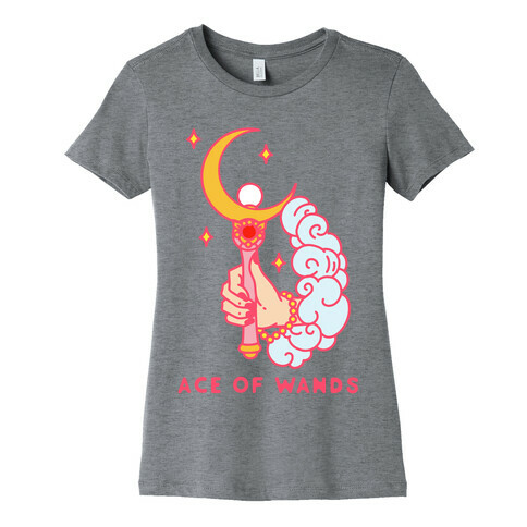 Ace of Wands Crescent Wand Womens T-Shirt