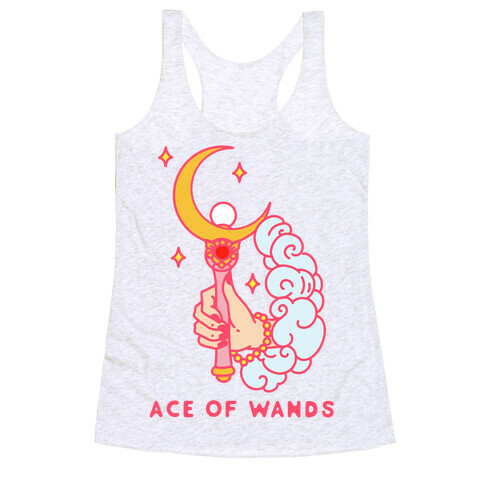 Ace of Wands Crescent Wand Racerback Tank Top
