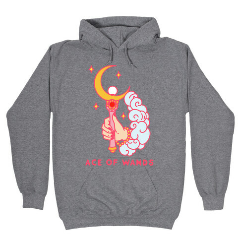 Ace of Wands Crescent Wand Hooded Sweatshirt