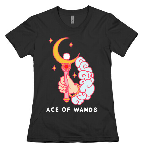 Ace of Wands Crescent Wand Womens T-Shirt