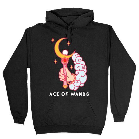 Ace of Wands Crescent Wand Hooded Sweatshirt