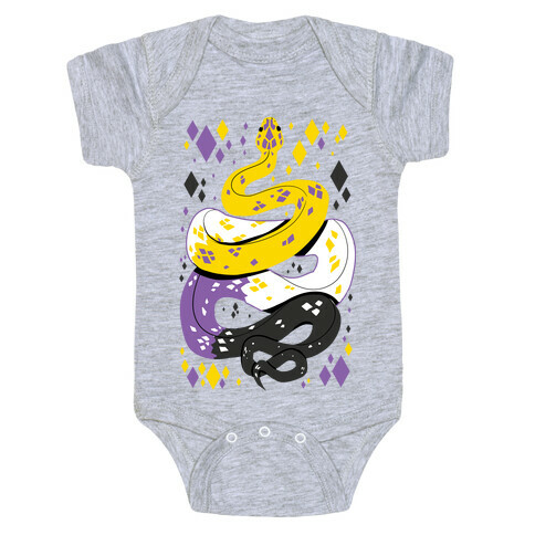 Pride Snakes: Non-binary Baby One-Piece
