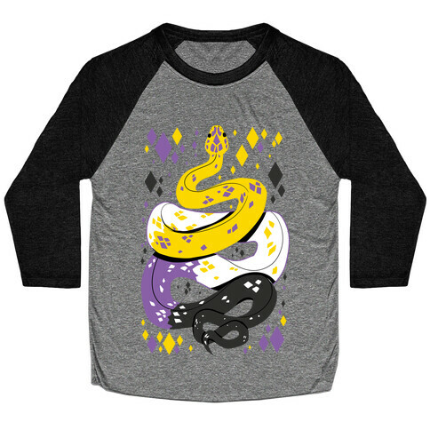 Pride Snakes: Non-binary Baseball Tee