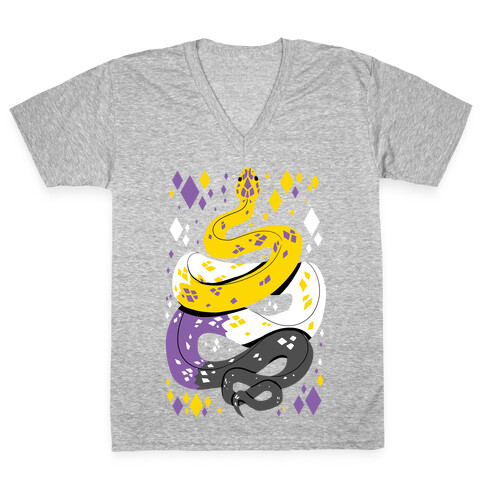 Pride Snakes: Non-binary V-Neck Tee Shirt