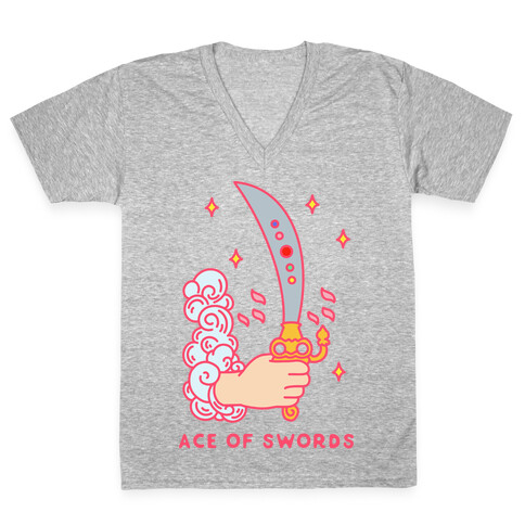 Ace of Swords Space Sword V-Neck Tee Shirt
