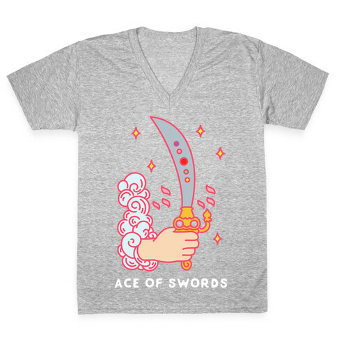 Ace of Swords Space Sword V-Neck Tee Shirt