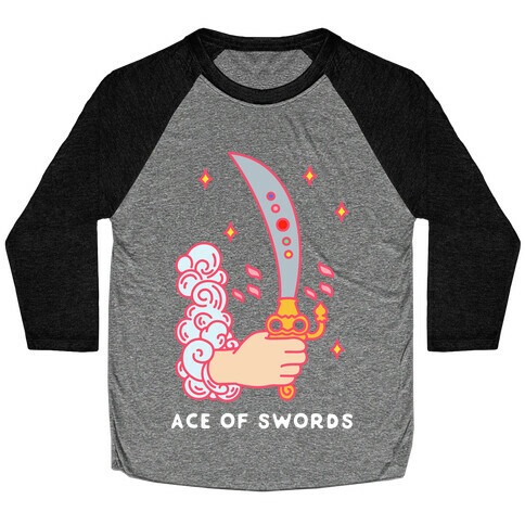 Ace of Swords Space Sword Baseball Tee