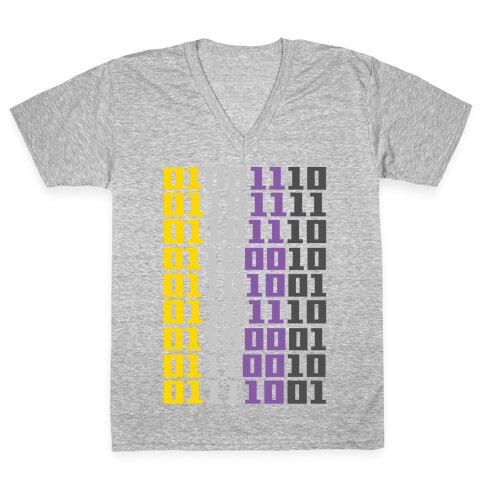 Non-Binary Code V-Neck Tee Shirt