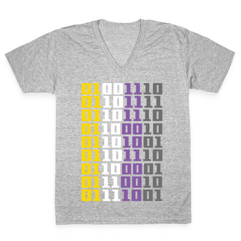 Non-Binary Code V-Neck Tee Shirt