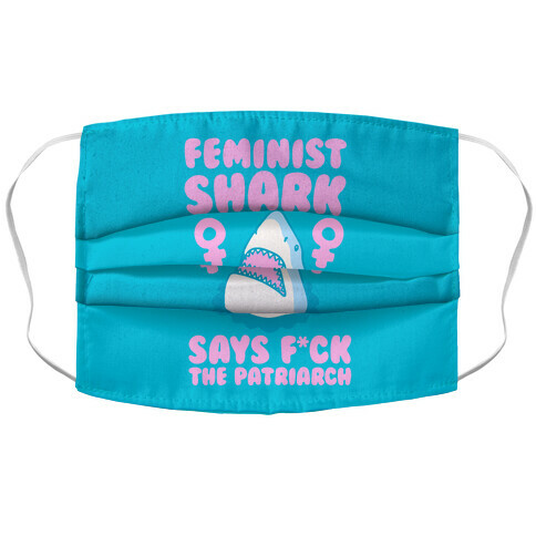 Feminist Shark Says F*ck The Patriarch Accordion Face Mask