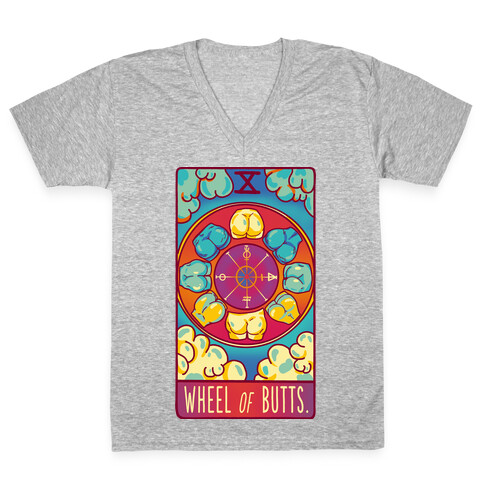 Wheel of Butts Tarot V-Neck Tee Shirt