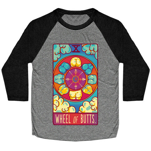 Wheel of Butts Tarot Baseball Tee