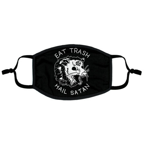 Eat Trash Hail Satan Possum Flat Face Mask