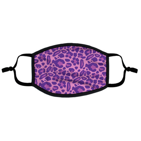 Purple Leopard Print Pattern Flat Face Mask