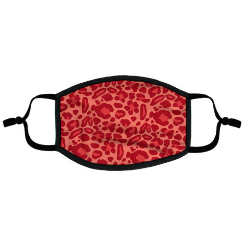 Red Leopard Print Pattern Flat Face Mask