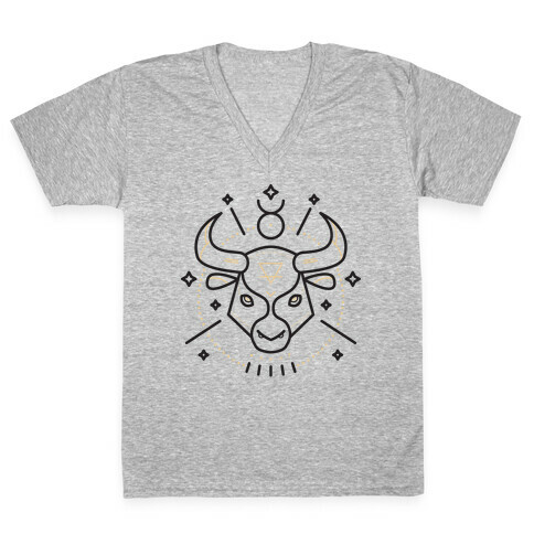 Astrology Taurus Bull V-Neck Tee Shirt