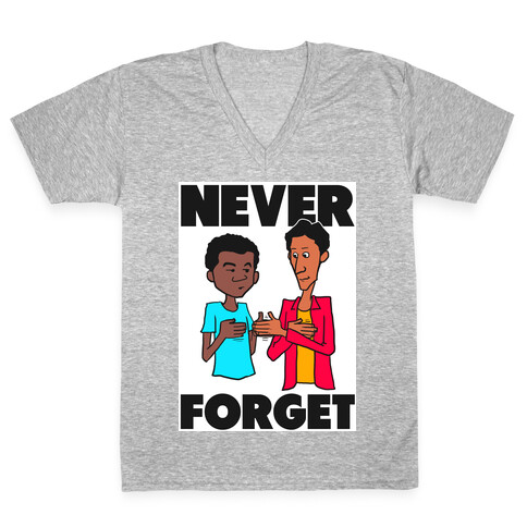 Never Forget (Troy & Abed) V-Neck Tee Shirt
