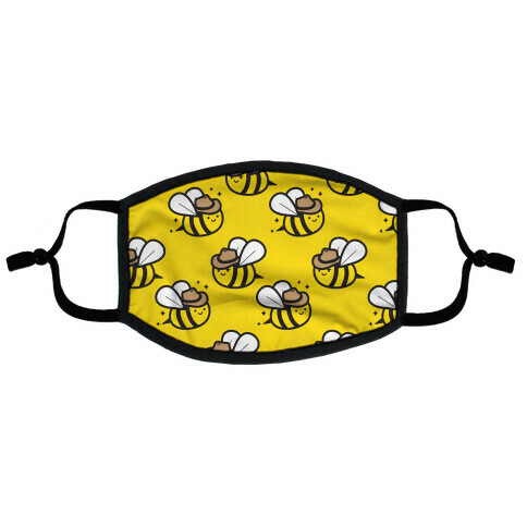 Beehaw Cowboy Bee Flat Face Mask