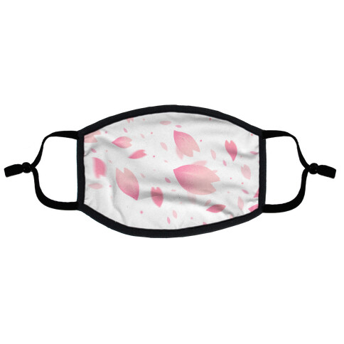 Cherry Blossom Petals (White) Flat Face Mask