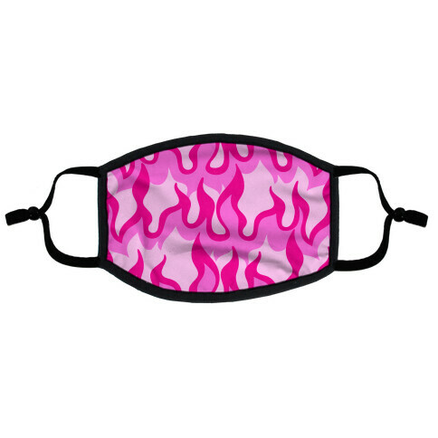 Pink Flames  Flat Face Mask