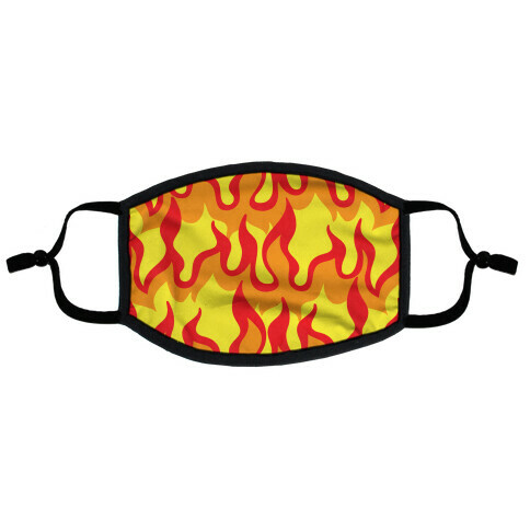 Red Flames  Flat Face Mask