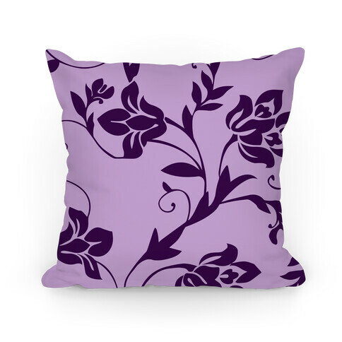 Purple Floral Pattern Pillow