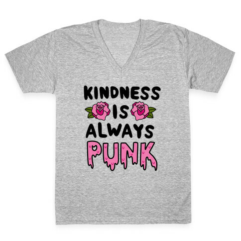 Kindness is Always Punk V-Neck Tee Shirt