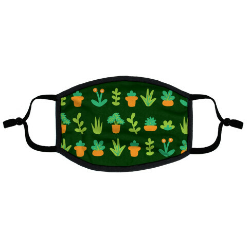 Graphic Plants Pattern Flat Face Mask