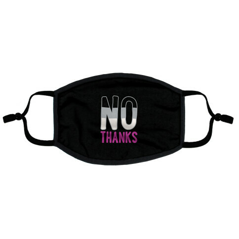 No Thanks Asexual Pride White Print Flat Face Mask