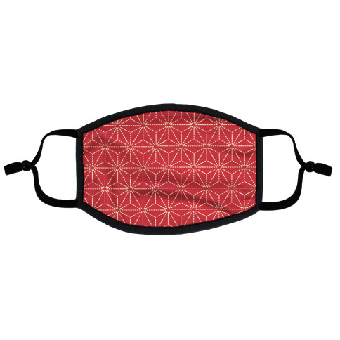 Sashiko Asanoha (Red) Flat Face Mask