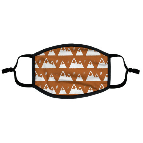 Mountains Boho Pattern Rust Flat Face Mask