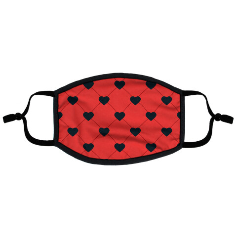 Simple Heart Pattern Red Flat Face Mask