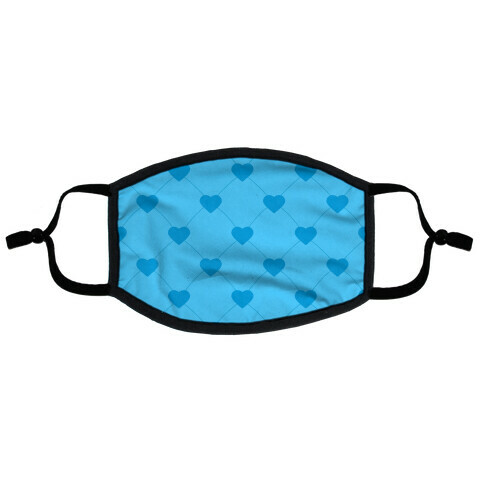 Simple Heart Pattern blue Flat Face Mask