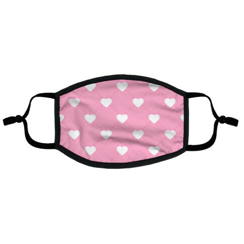 Simple Heart Pattern pink Flat Face Mask