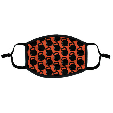 Kettlebell Pattern (Red Background) Flat Face Mask