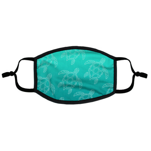 Teal Turtle Gradient Flat Face Mask