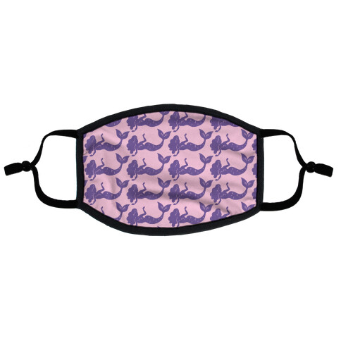 Pink and Purple Mermaid Pattern  Flat Face Mask