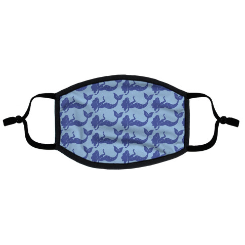 Blue Mermaid Pattern  Flat Face Mask