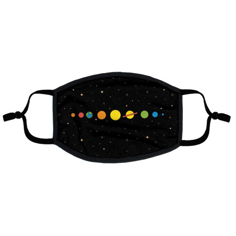 Retro Planets Flat Face Mask