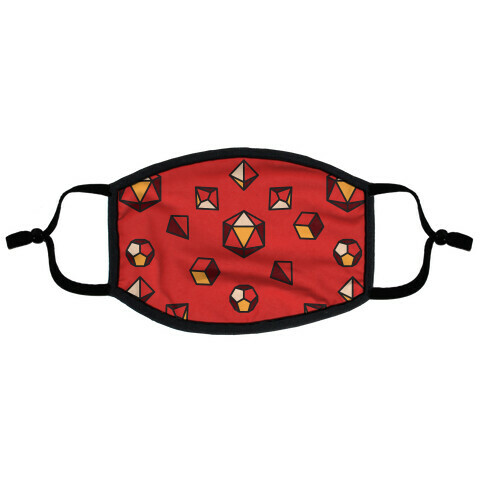 DnD Dice Set Pattern Flat Face Mask