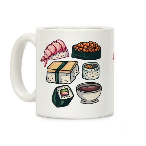 Red Sushi Pattern Coffee Mug