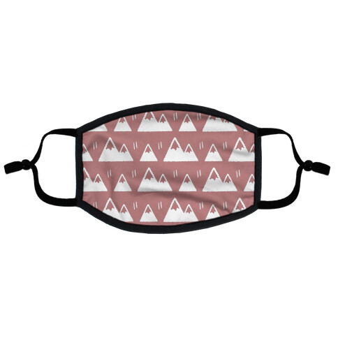 Mountains Boho Pattern Dusty Rose Flat Face Mask