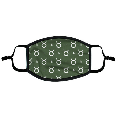 Taurus Symbol Pattern Green Flat Face Mask