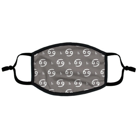 Cancer Symbol Pattern Black and White Flat Face Mask