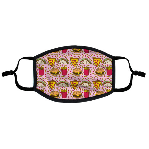 Junk Food Pattern Flat Face Mask