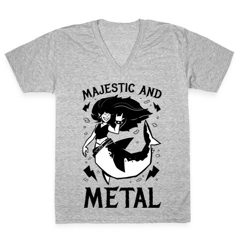 Majestic And Metal V-Neck Tee Shirt