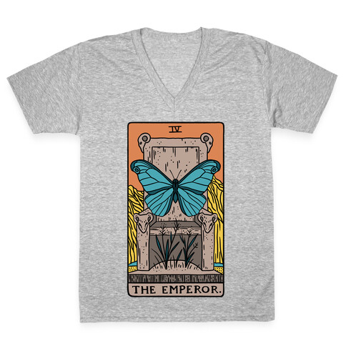 The Emperor Butterfly Tarot V-Neck Tee Shirt