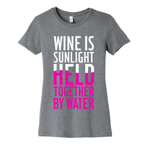 Wine Is Sunlight Held Together By Water Womens T-Shirt