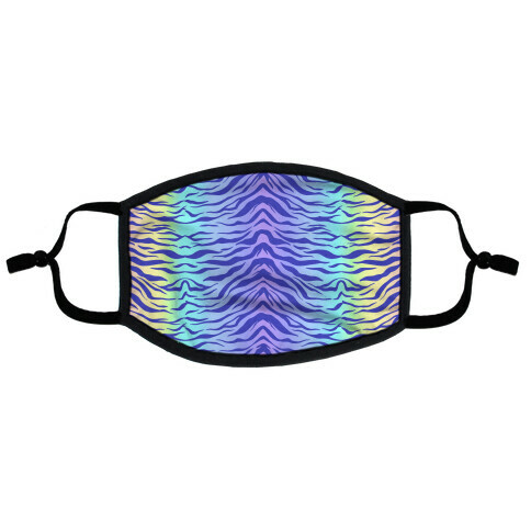 Tiger Stripe Pastel Rainbow Pattern Flat Face Mask