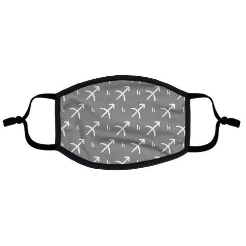 Sagittarius Symbol Pattern Grey Flat Face Mask